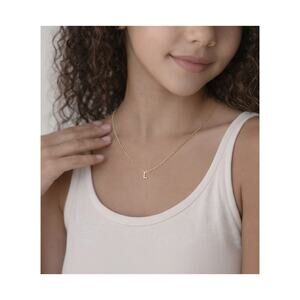 18K Gold Plated Initial Necklace – Letter L - for Teens & Women